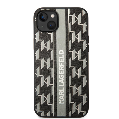 Θήκη για Apple iPhone 14 Plus, Karl Lagerfeld, Monogram Stripe, Γκρι