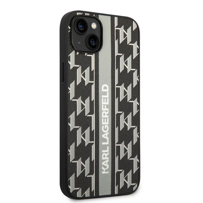 Θήκη για Apple iPhone 14 Plus, Karl Lagerfeld, Monogram Stripe, Γκρι
