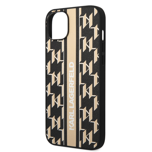 Θήκη για Apple iPhone 14 Plus, Karl Lagerfeld, Monogram Stripe, Καφέ