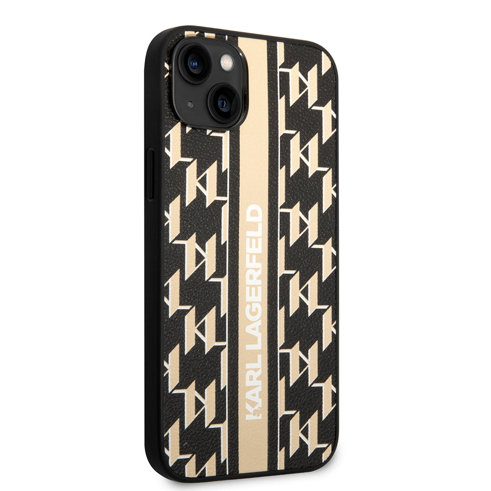Θήκη για Apple iPhone 14 Plus, Karl Lagerfeld, Monogram Stripe, Καφέ