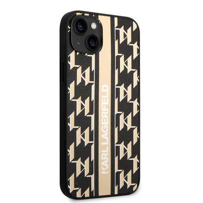 Θήκη για Apple iPhone 14 Plus, Karl Lagerfeld, Monogram Stripe, Καφέ