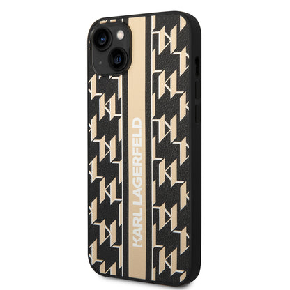 Θήκη για Apple iPhone 14 Plus, Karl Lagerfeld, Monogram Stripe, Καφέ