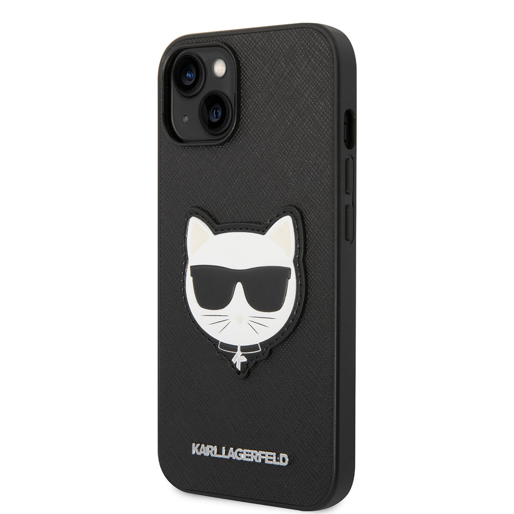 Θήκη για Apple iPhone 14 Plus, Karl Lagerfeld, Saffiano Choupette's Head, Μαύρη