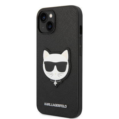 Θήκη για Apple iPhone 14 Plus, Karl Lagerfeld, Saffiano Choupette's Head, Μαύρη