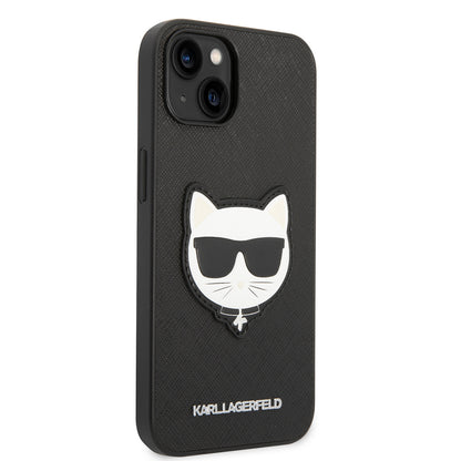 Θήκη για Apple iPhone 14 Plus, Karl Lagerfeld, Saffiano Choupette's Head, Μαύρη