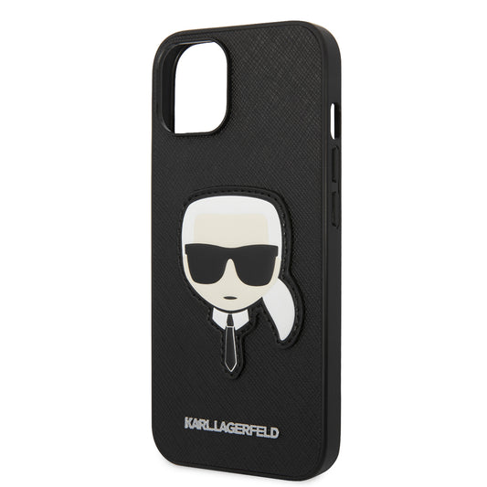 Θήκη για Apple iPhone 14 Plus, Karl Lagerfeld, Saffiano Karl's Head, Μαύρη