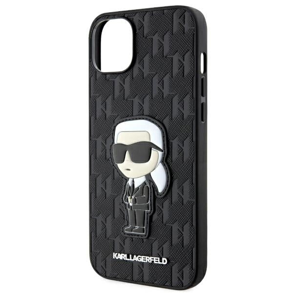 Θήκη για Apple iPhone 14 Plus, Karl Lagerfeld, Saffiano Monogram Ikonik Karl, Μαύρη