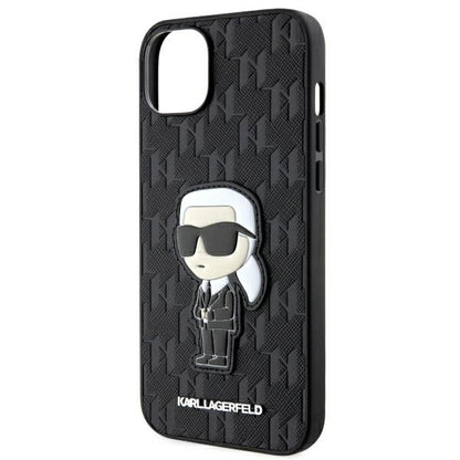Θήκη για Apple iPhone 14 Plus, Karl Lagerfeld, Saffiano Monogram Ikonik Karl, Μαύρη