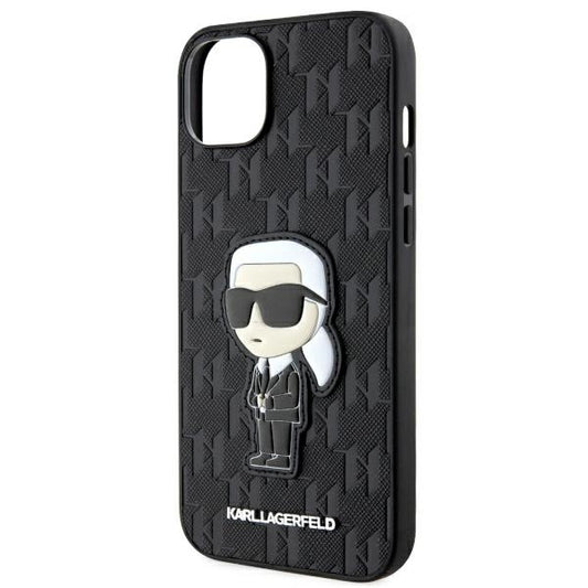 Θήκη για Apple iPhone 14 Plus, Karl Lagerfeld, Saffiano Monogram Ikonik Karl, Μαύρη
