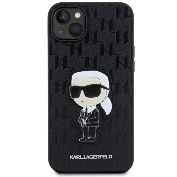Θήκη για Apple iPhone 14 Plus, Karl Lagerfeld, Saffiano Monogram Ikonik Karl, Μαύρη