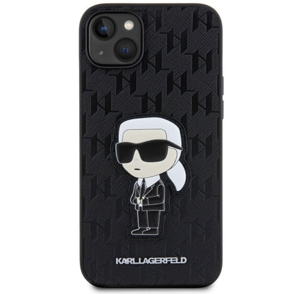 Θήκη για Apple iPhone 14 Plus, Karl Lagerfeld, Saffiano Monogram Ikonik Karl, Μαύρη
