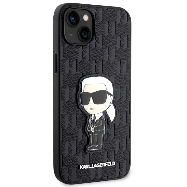 Θήκη για Apple iPhone 14 Plus, Karl Lagerfeld, Saffiano Monogram Ikonik Karl, Μαύρη