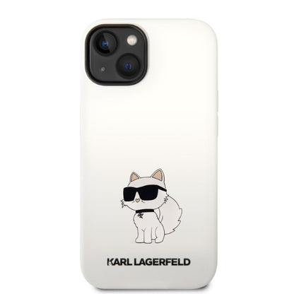 Θήκη για Apple iPhone 14 Plus, Karl Lagerfeld, Silicone Choupette, Λευκή