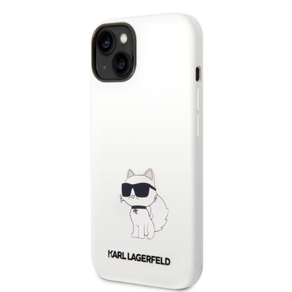 Θήκη για Apple iPhone 14 Plus, Karl Lagerfeld, Silicone Choupette, Λευκή