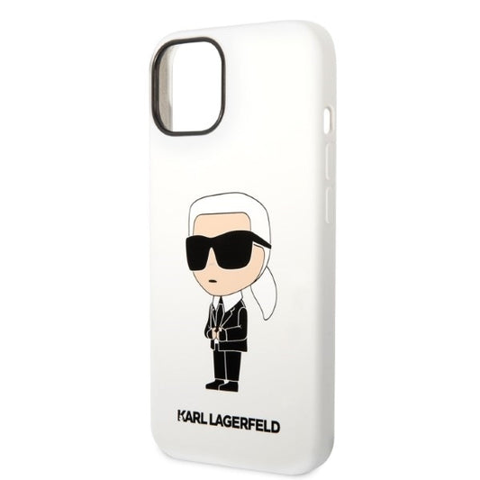 Θήκη για Apple iPhone 14 Plus, Karl Lagerfeld, Silicone Ikonik Karl, Λευκή