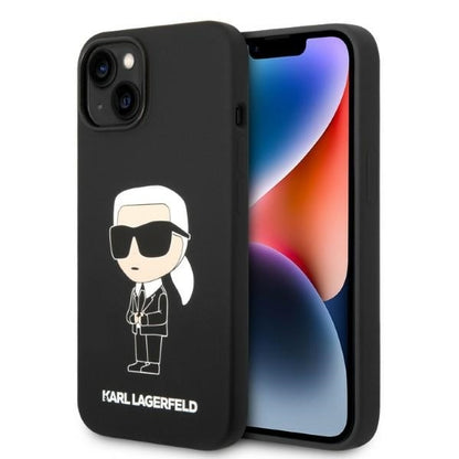 Θήκη για Apple iPhone 14 Plus, Karl Lagerfeld, Silicone Ikonik Karl, Μαύρη