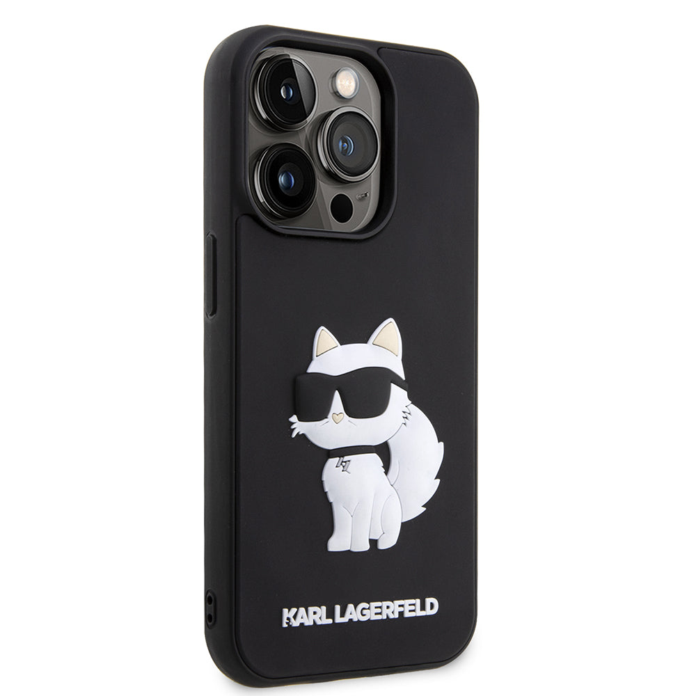 Θήκη για Apple iPhone 14 Pro, Karl Lagerfeld, 3D Rubber Choupette, Μαύρη