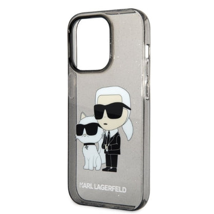 Θήκη για Apple iPhone 14 Pro, Karl Lagerfeld, Glitter Karl & Choupette, Μαύρη