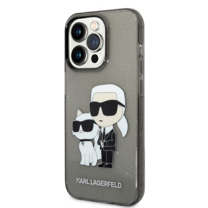 Θήκη για Apple iPhone 14 Pro, Karl Lagerfeld, Glitter Karl & Choupette, Μαύρη