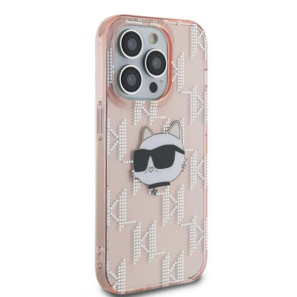 Case for Apple iPhone 14 Pro, Karl Lagerfeld, IML Luxury Monogram Choupette's Head, Pink