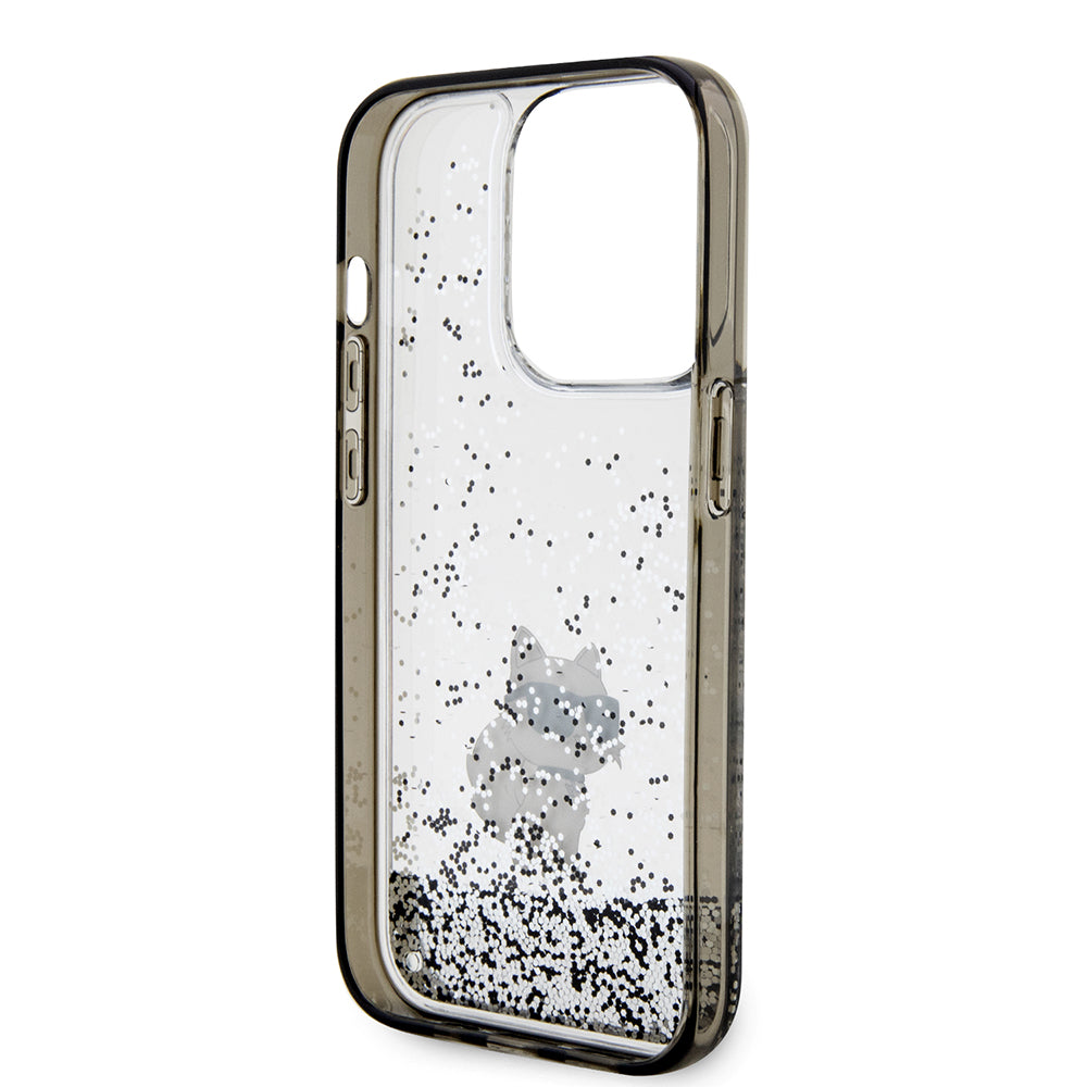 Θήκη για Apple iPhone 14 Pro, Karl Lagerfeld, Liquid Glitter Choupette, Διαφανής