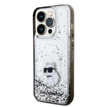 Θήκη για Apple iPhone 14 Pro, Karl Lagerfeld, Liquid Glitter Choupette, Διαφανής