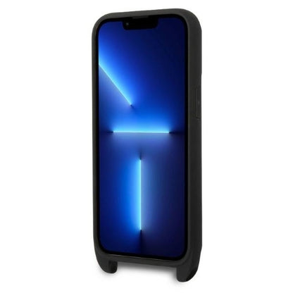 Θήκη για Apple iPhone 14 Pro, Karl Lagerfeld, Monogram Plaque Logo with Strap, Μαύρη