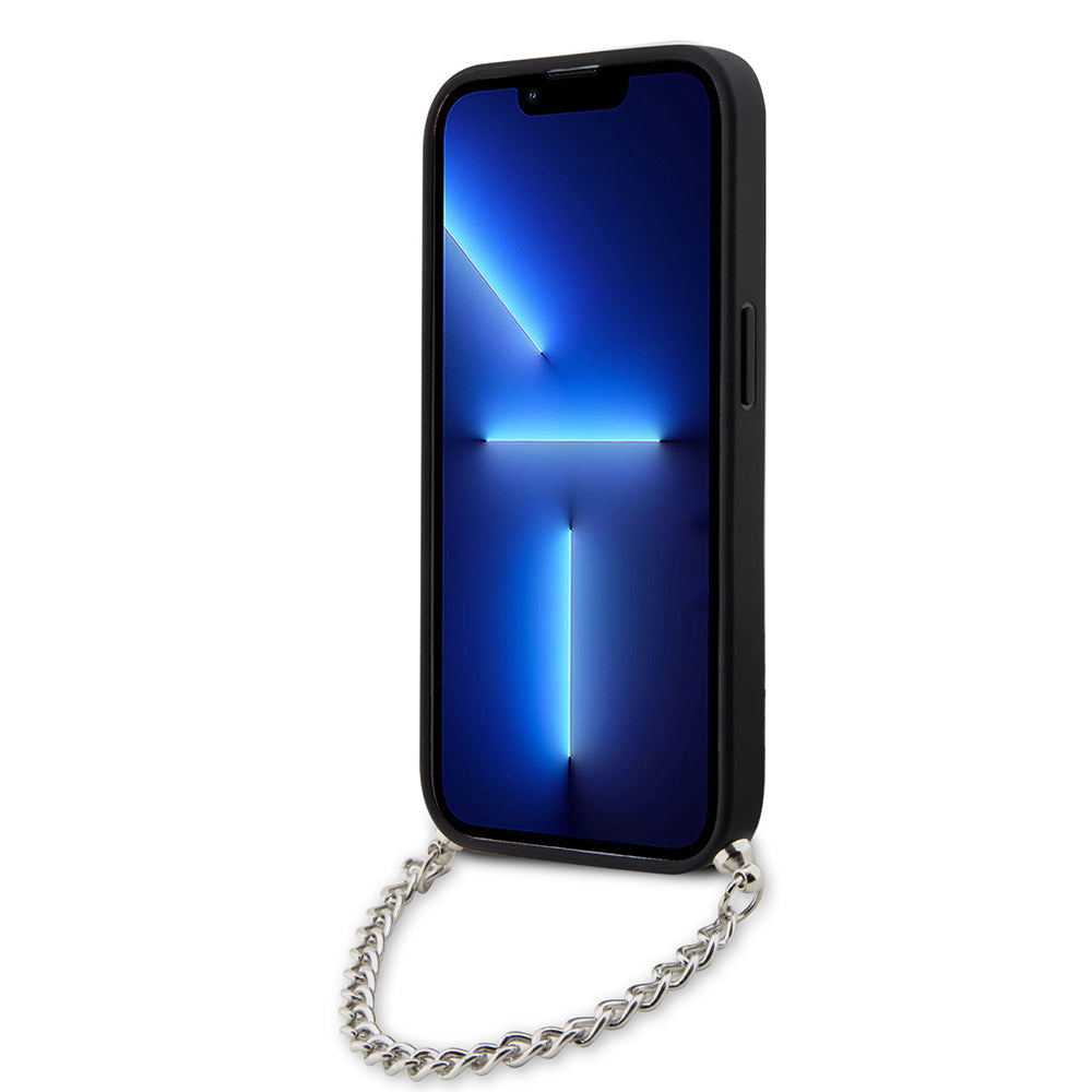 Θήκη για Apple iPhone 14 Pro, Karl Lagerfeld, Saffiano Monogram Chain, Ασημί