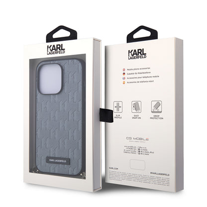 Θήκη για Apple iPhone 14 Pro, Karl Lagerfeld, Saffiano Monogram Chain, Ασημί