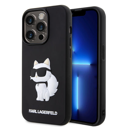 Θήκη για Apple iPhone 14 Pro Max, Karl Lagerfeld, 3D Rubber Choupette, Μαύρη
