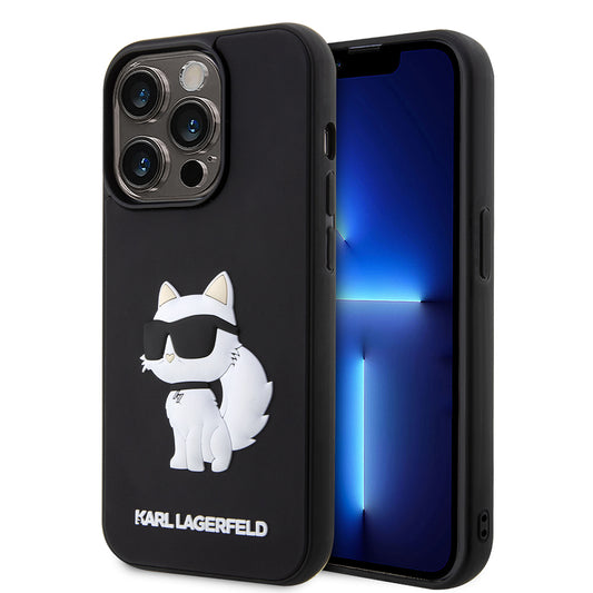 Θήκη για Apple iPhone 14 Pro Max, Karl Lagerfeld, 3D Rubber Choupette, Μαύρη