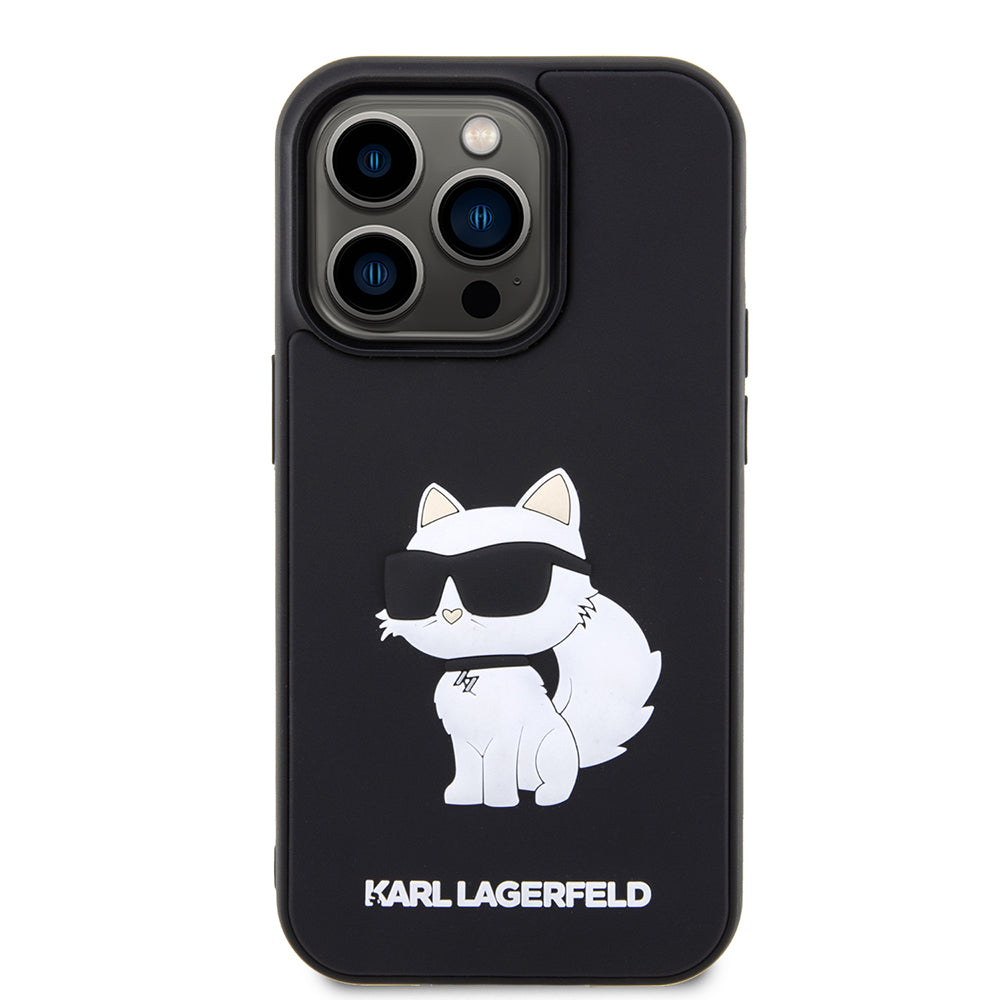 Θήκη για Apple iPhone 14 Pro Max, Karl Lagerfeld, 3D Rubber Choupette, Μαύρη