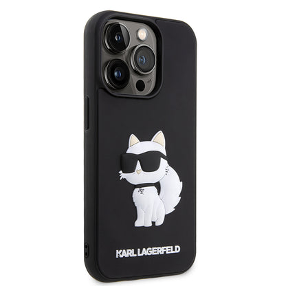 Θήκη για Apple iPhone 14 Pro Max, Karl Lagerfeld, 3D Rubber Choupette, Μαύρη