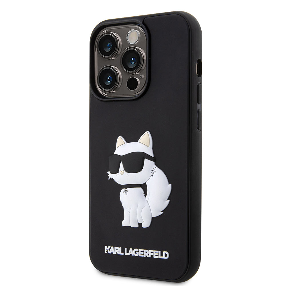 Θήκη για Apple iPhone 14 Pro Max, Karl Lagerfeld, 3D Rubber Choupette, Μαύρη