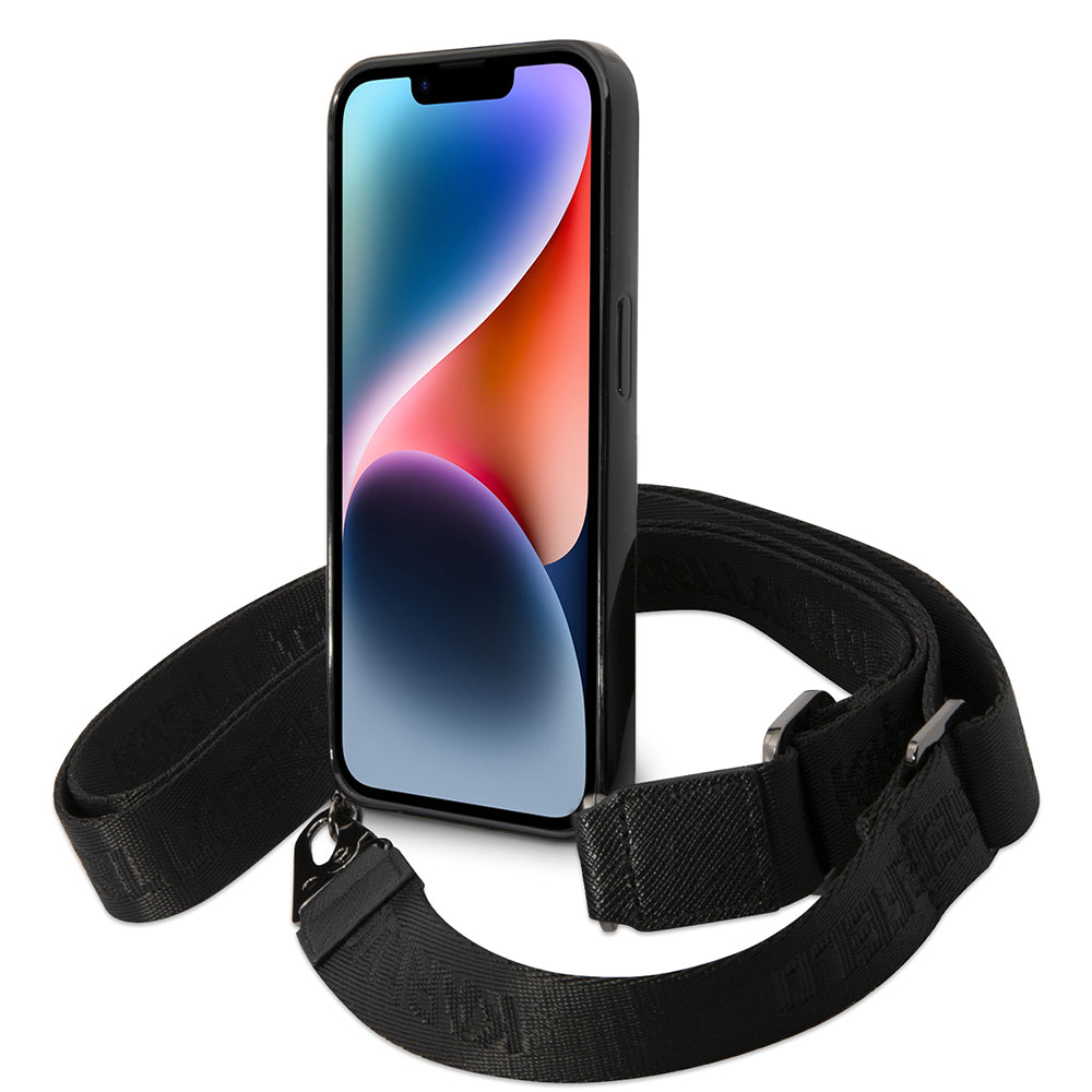 Θήκη για Apple iPhone 14 Pro Max, Karl Lagerfeld, Color Stripes with Strap, Ροζ