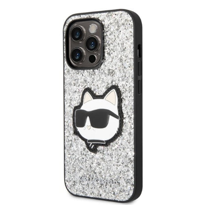 Θήκη για Apple iPhone 14 Pro Max, Karl Lagerfeld, Glitter Choupette Patch, Ασημί