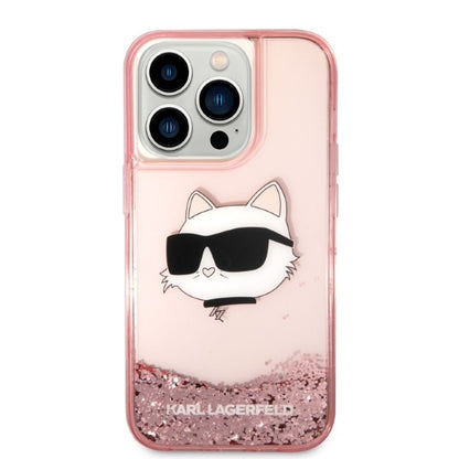 Θήκη για Apple iPhone 14 Pro Max, Karl Lagerfeld, Glitter Choupette's Head, Ροζ