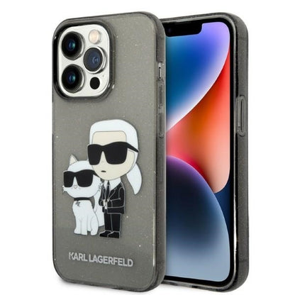 Θήκη για Apple iPhone 14 Pro Max, Karl Lagerfeld, Glitter Karl & Choupette, Μαύρη