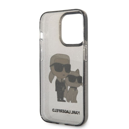 Θήκη για Apple iPhone 14 Pro Max, Karl Lagerfeld, Glitter Karl & Choupette, Μαύρη