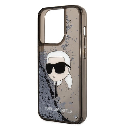 Θήκη για Apple iPhone 14 Pro Max, Karl Lagerfeld, Glitter Karl's Head, Μαύρη