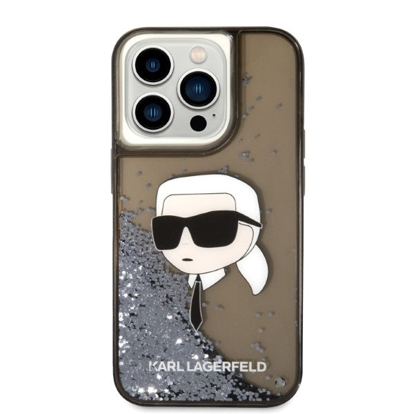 Θήκη για Apple iPhone 14 Pro Max, Karl Lagerfeld, Glitter Karl's Head, Μαύρη