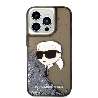 Θήκη για Apple iPhone 14 Pro Max, Karl Lagerfeld, Glitter Karl's Head, Μαύρη