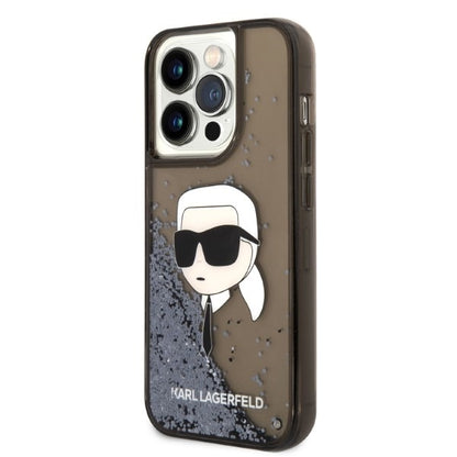 Θήκη για Apple iPhone 14 Pro Max, Karl Lagerfeld, Glitter Karl's Head, Μαύρη