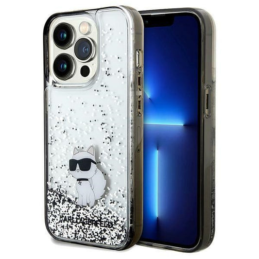 Θήκη για Apple iPhone 14 Pro Max, Karl Lagerfeld, Liquid Glitter Choupette, Διάφανη