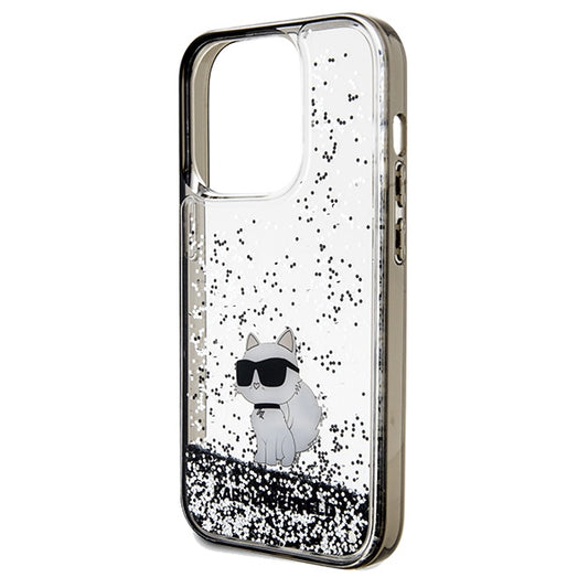 Θήκη για Apple iPhone 14 Pro Max, Karl Lagerfeld, Liquid Glitter Choupette, Διάφανη