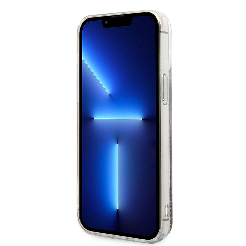 Θήκη για Apple iPhone 14 Pro Max, Karl Lagerfeld, Liquid Glitter Monogram, Ασημί