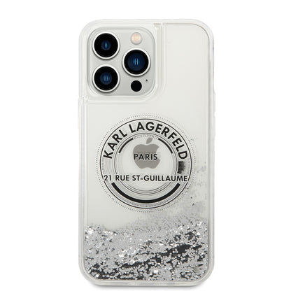 Θήκη για Apple iPhone 14 Pro Max, Karl Lagerfeld, Liquid Glitter RSG, Ασημί