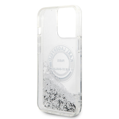 Θήκη για Apple iPhone 14 Pro Max, Karl Lagerfeld, Liquid Glitter RSG, Ασημί