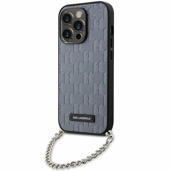 Θήκη για Apple iPhone 14 Pro Max, Karl Lagerfeld, Saffiano Monogram Chain, Ασημί