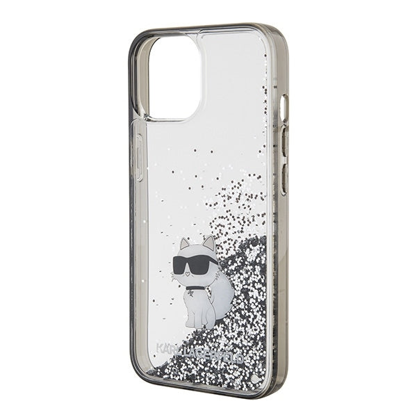 Θήκη για Apple iPhone 15 / 14 / 13, Karl Lagerfeld, Liquid Glitter Choupette, Διάφανη